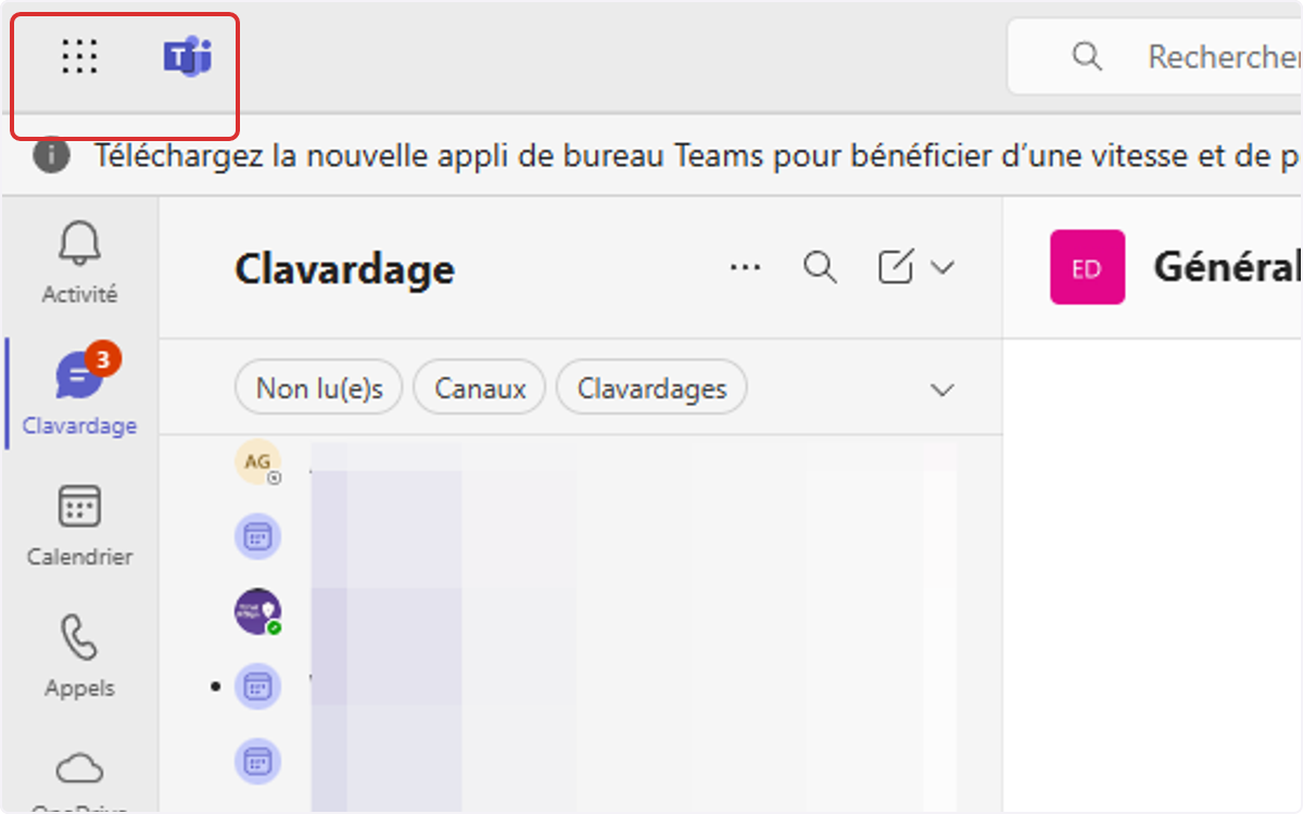 Ouvrez votre application Teams.