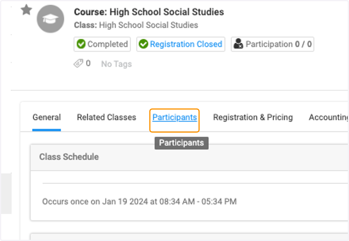Click on Participants