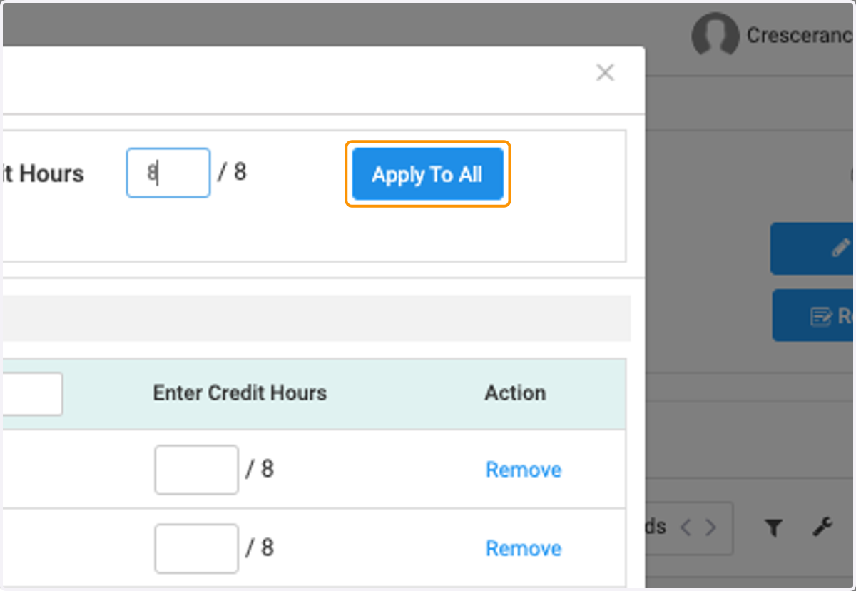 Click on Apply To All