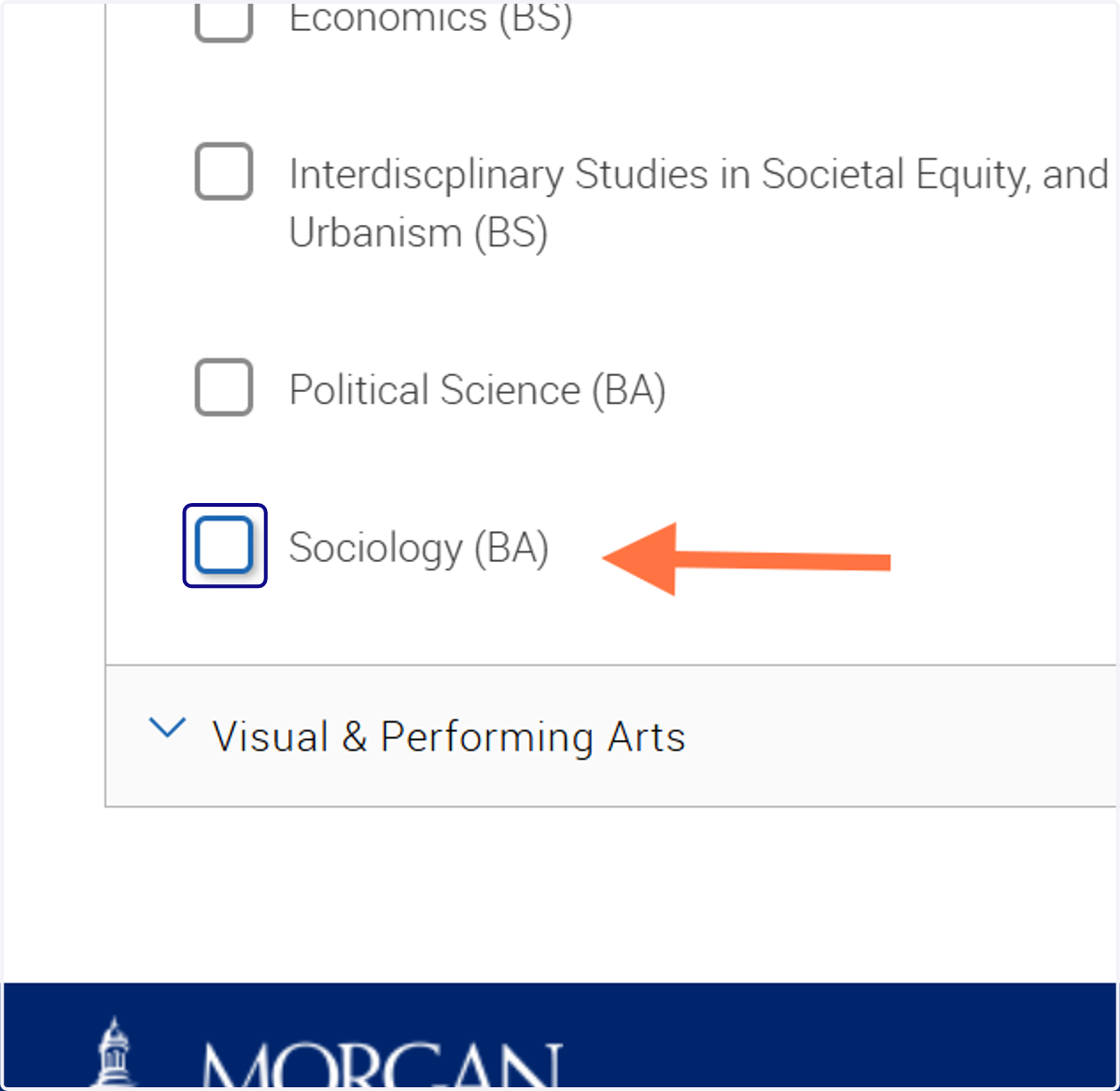 Click on Social Sciences and select Sociology