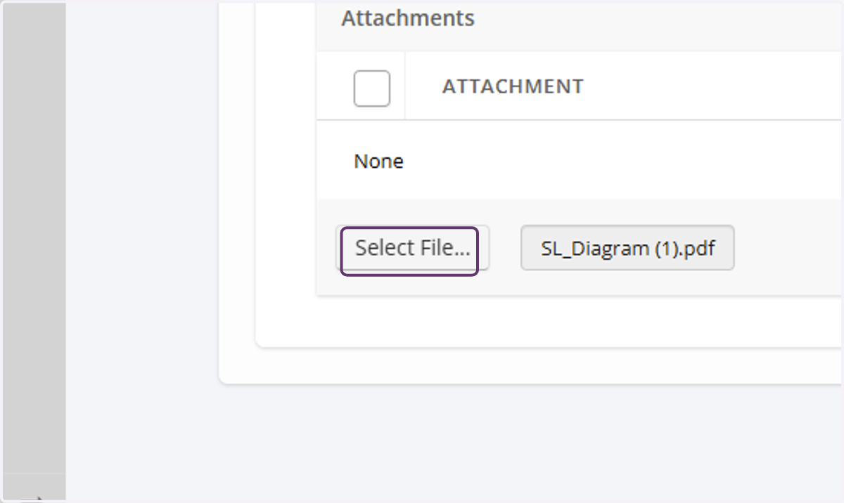 Click on "Select File" to upload a copy of the certificate.