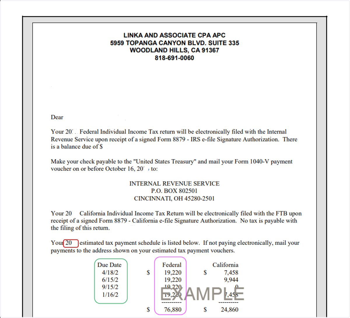 Look at your Tax Letter