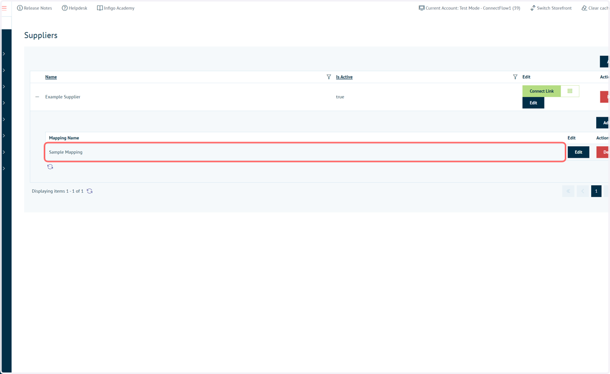 Supplier configuration