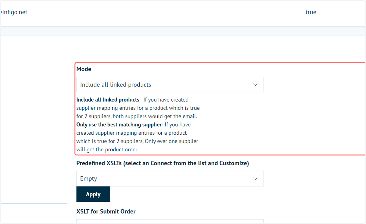 Select a product mode