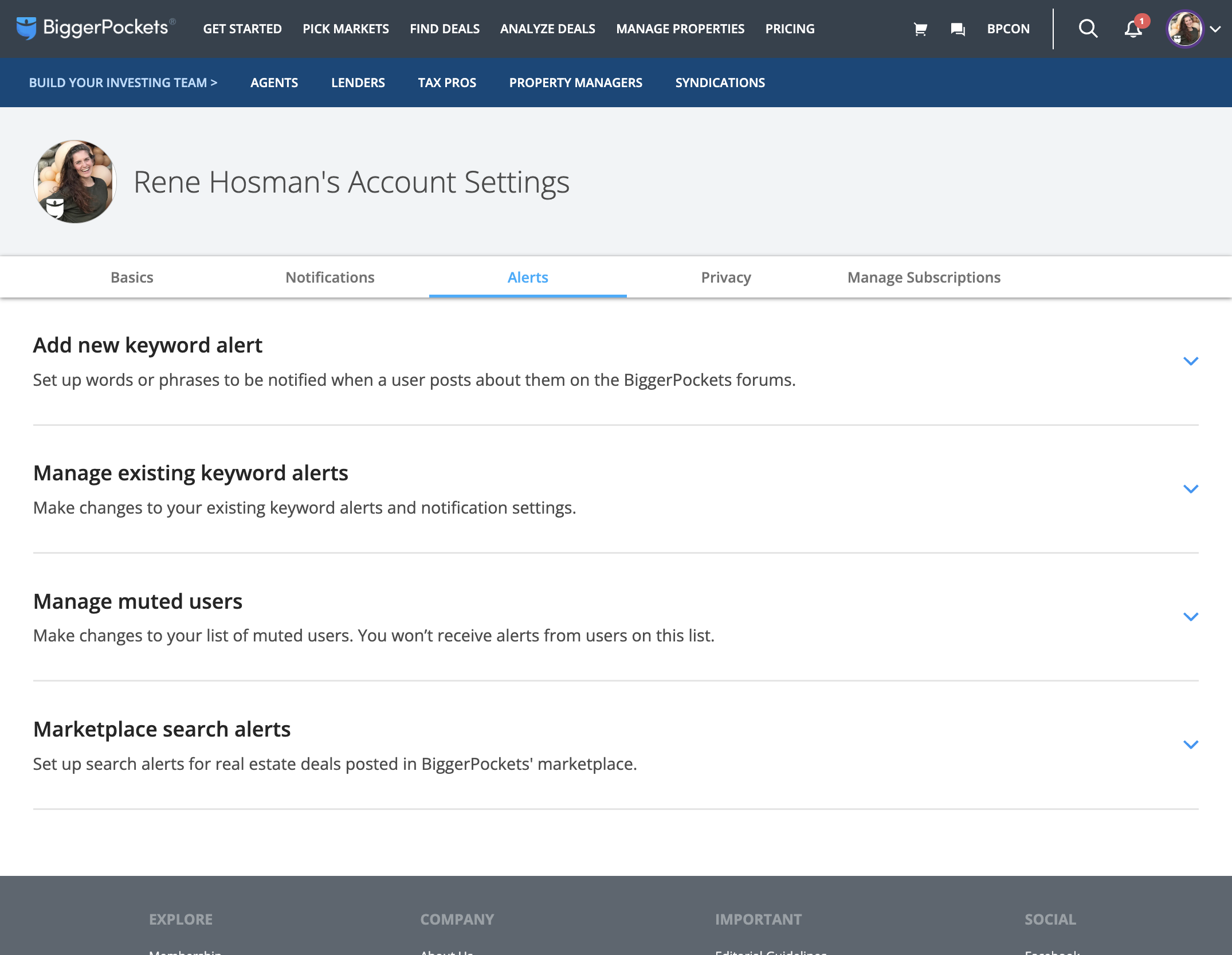 Click on Add new keyword alert…