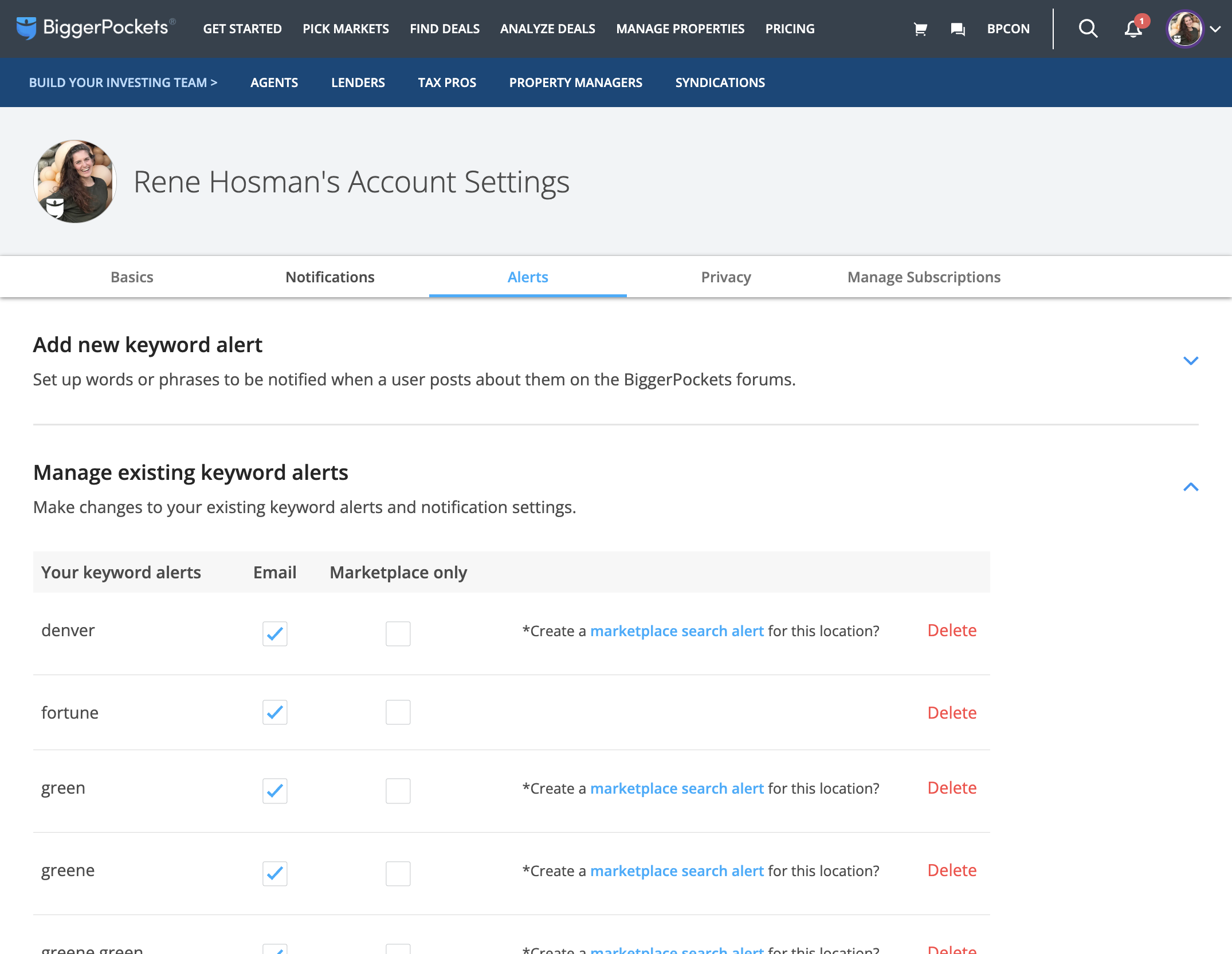 Now check how you want to receive keyword alerts and how often - Click on Notifications