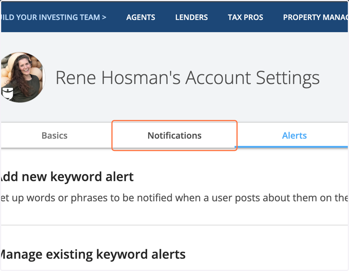 Now check how you want to receive keyword alerts and how often - Click on Notifications