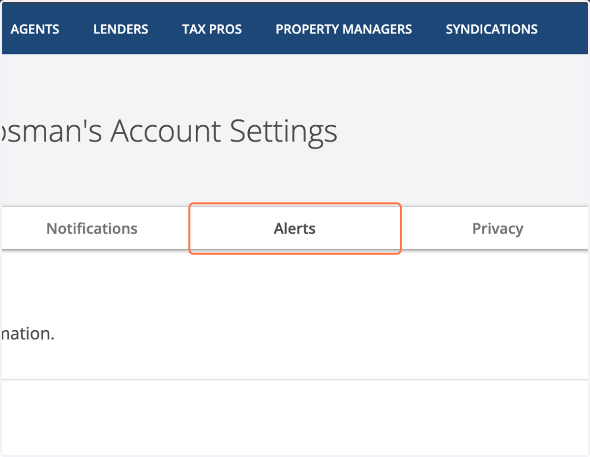 Click on Alerts