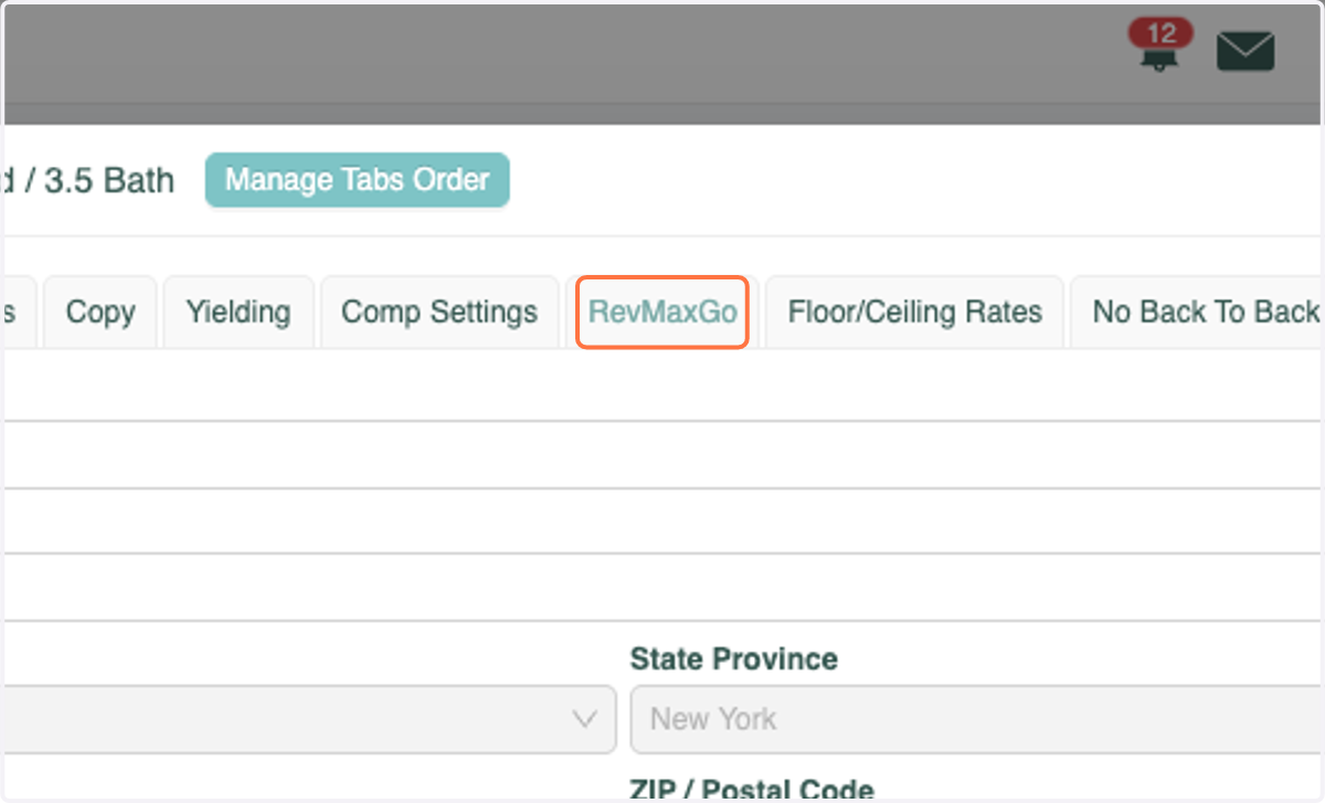 Click on the RevMaxGo tab