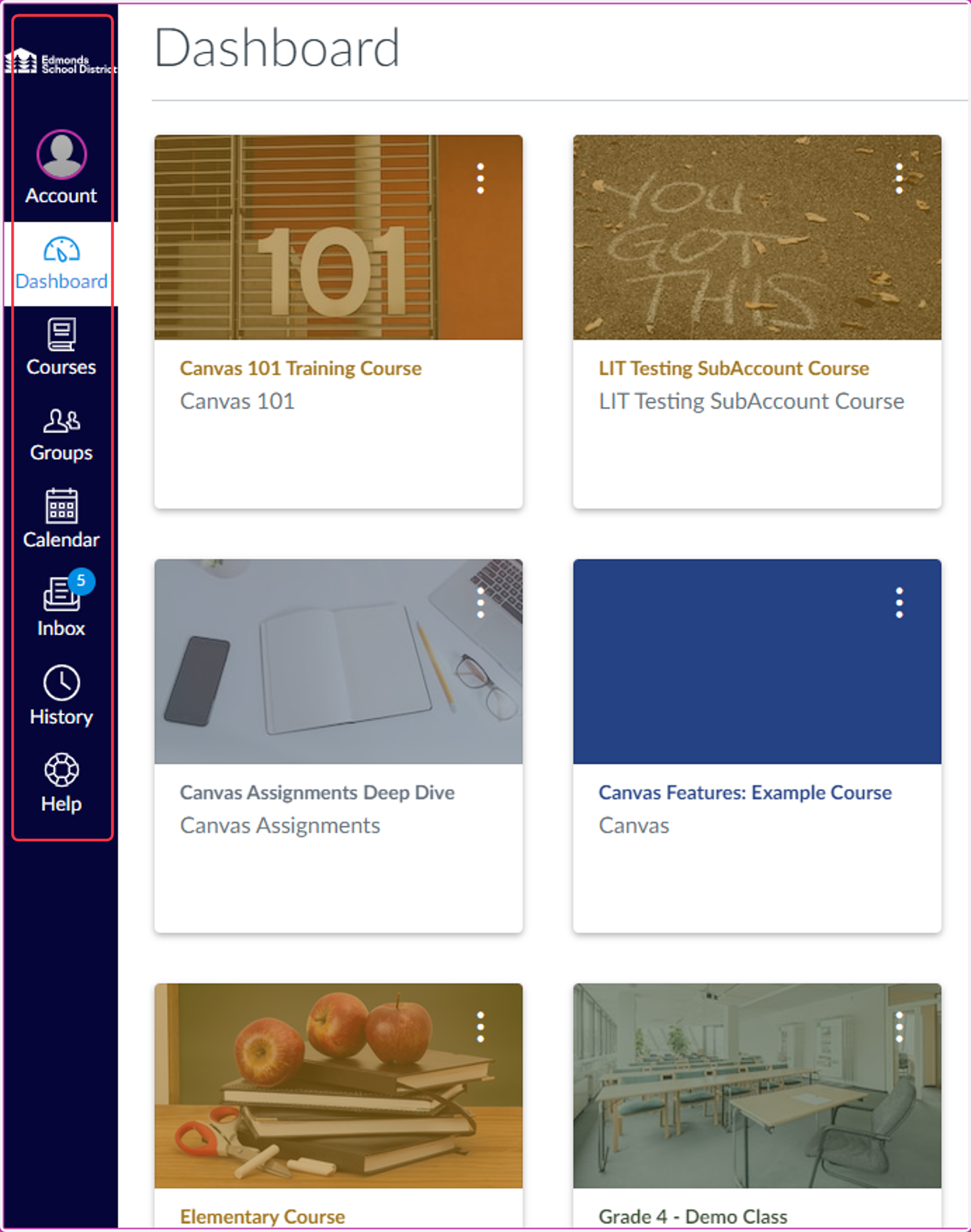 Canvas Navigation Menu