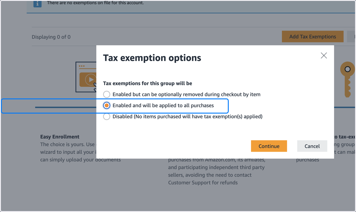 Select Enabled and will be applied to all purchases