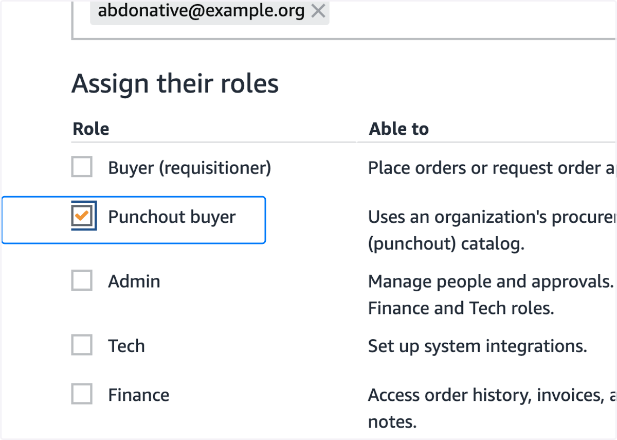 Check Punchout buyer