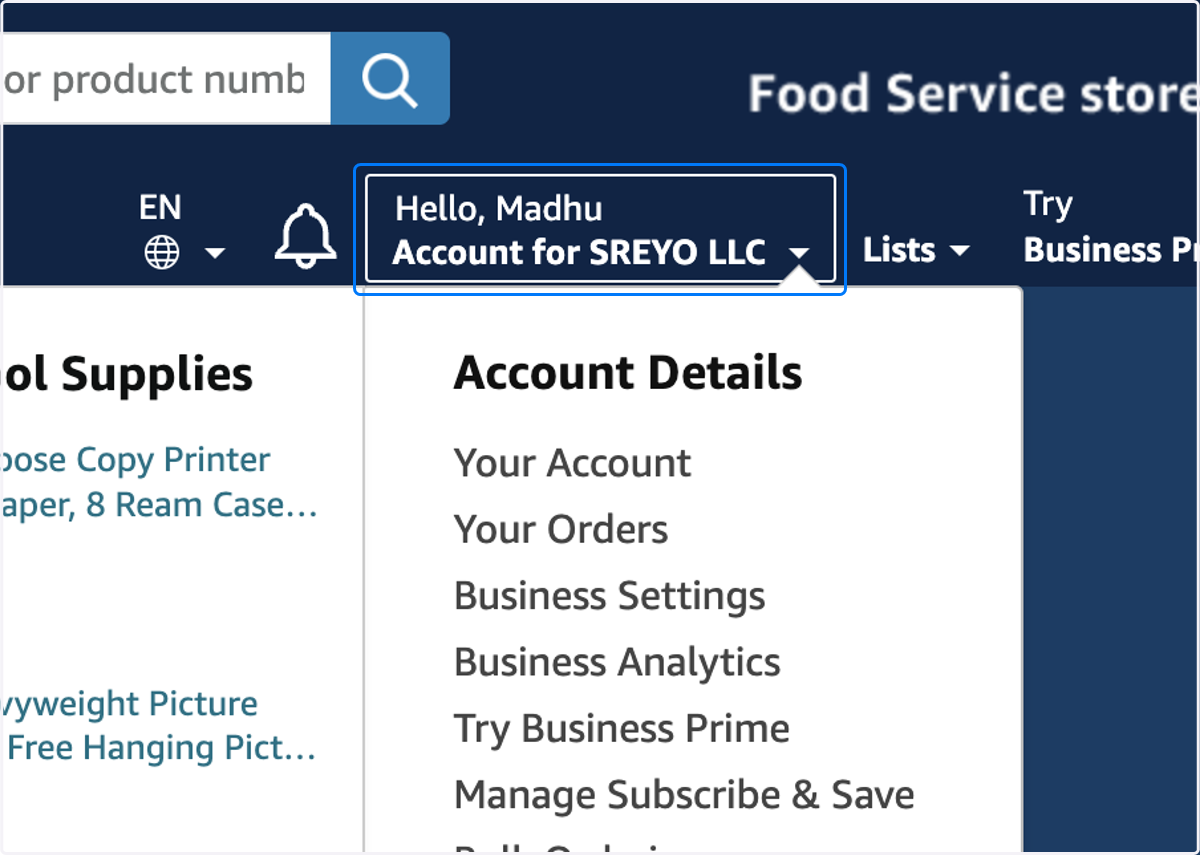 Click on Account Details…