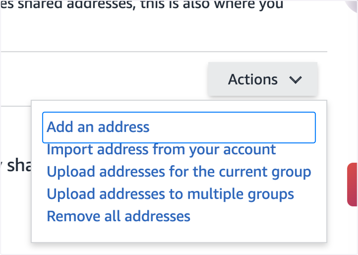 Click on Add an address