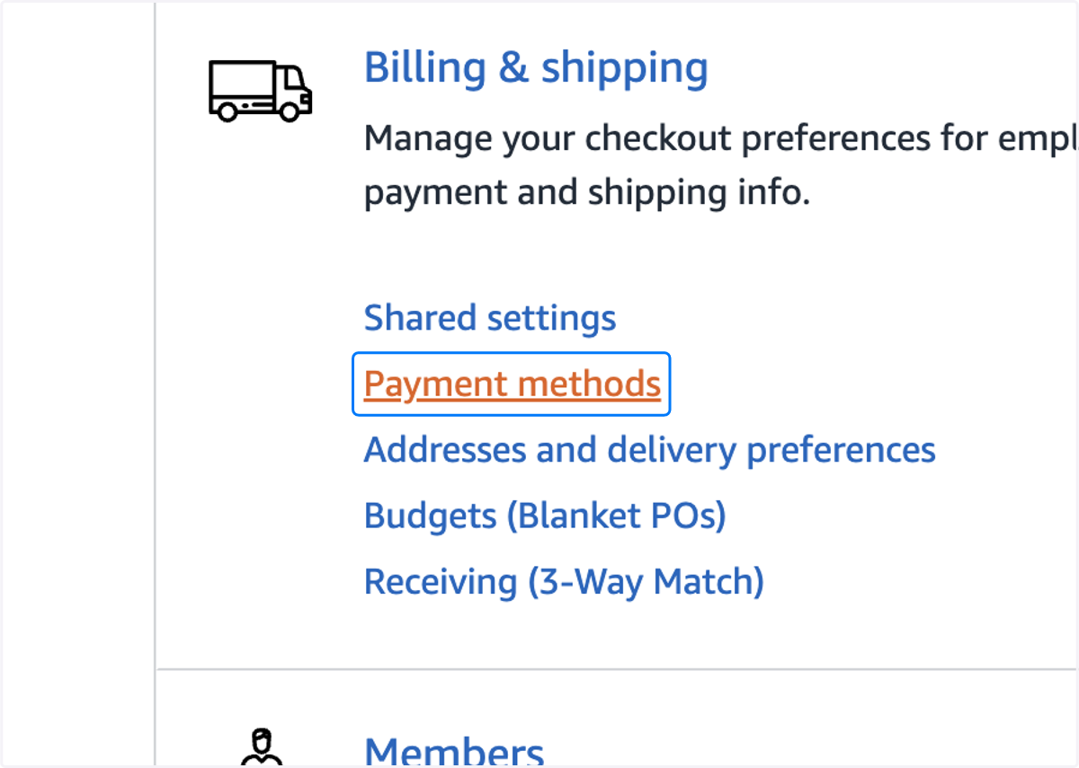 Click on Payment methods