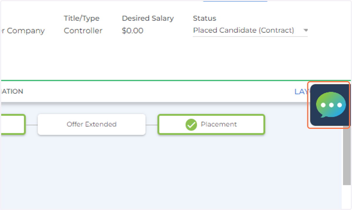 Click on the Bullhorn Messaging (TextUs) Extension) on a Candidate or Contact Record