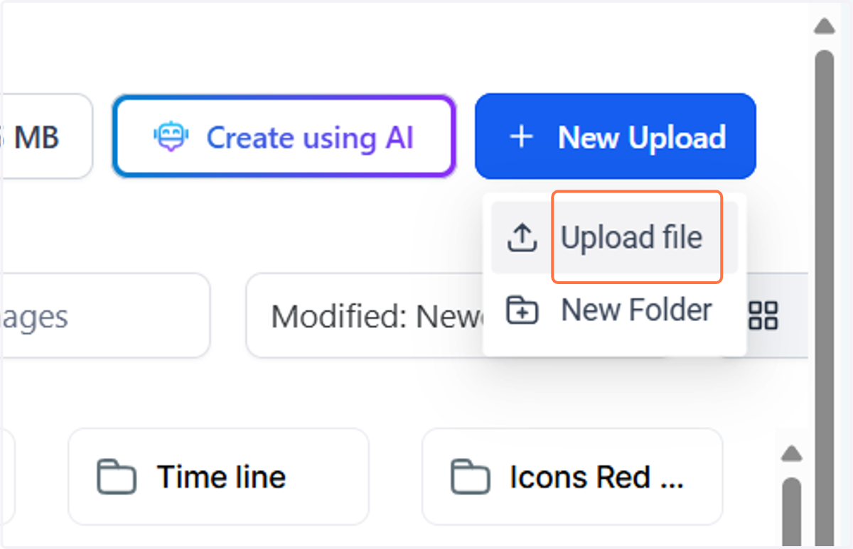 Click on Upload file