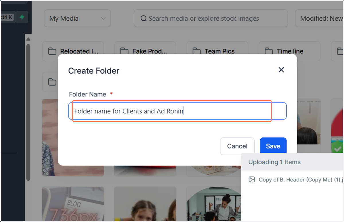 Add a useful, accurate folder name