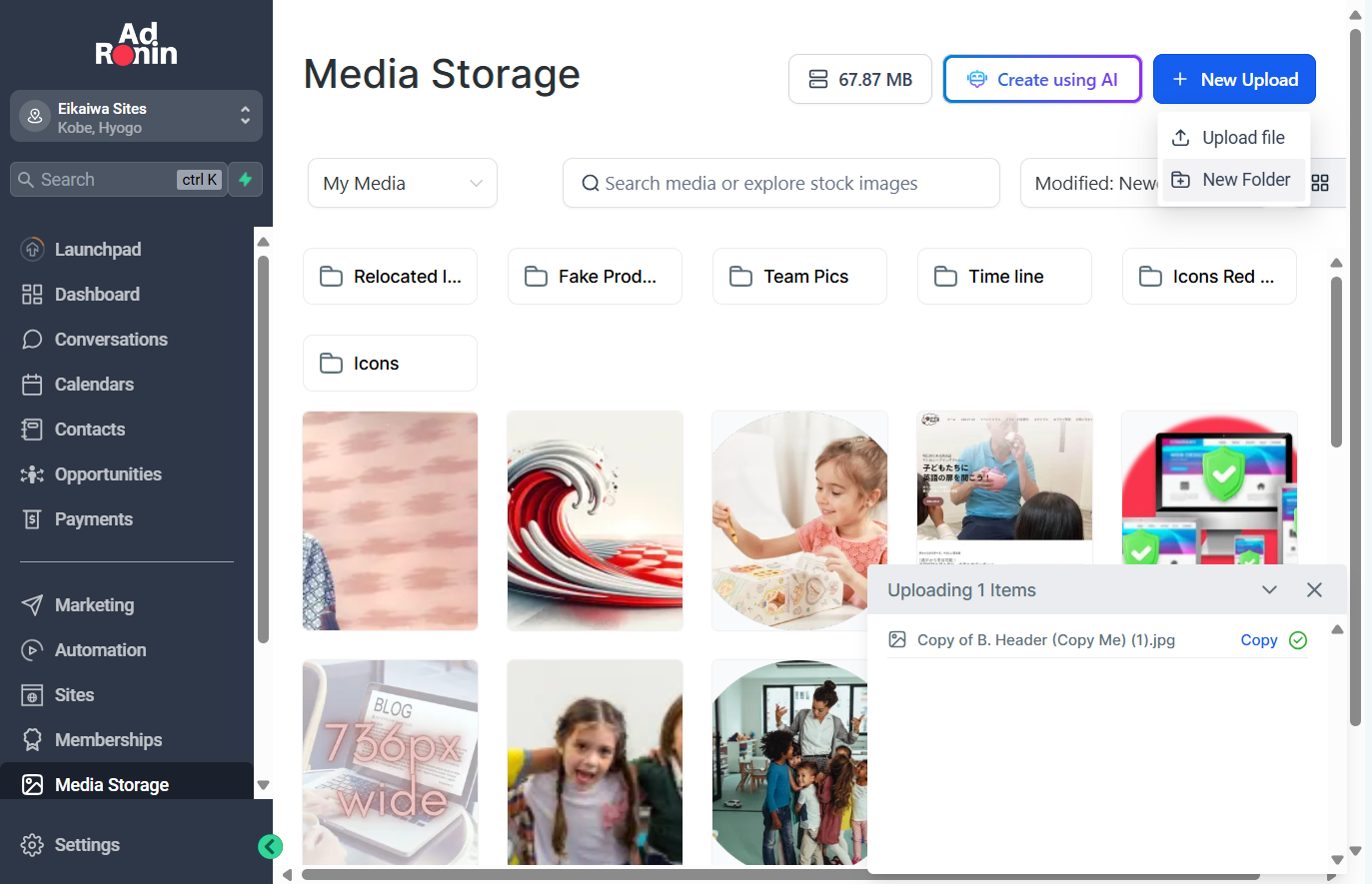 Click on New Folder