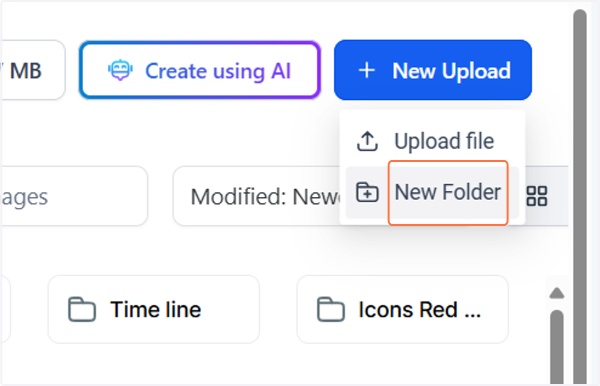Click on New Folder
