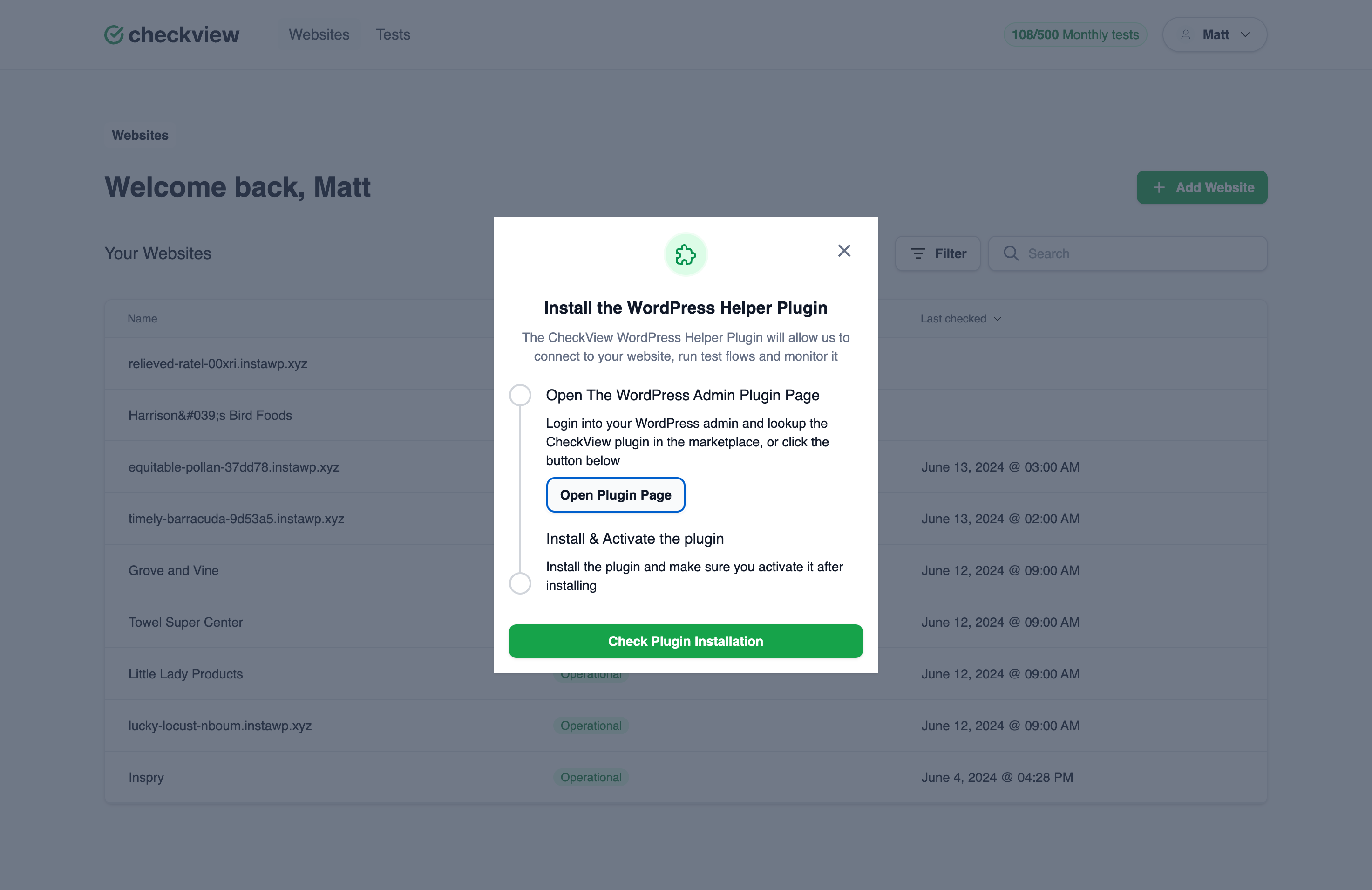 Adding a Website to CheckView – CheckView
