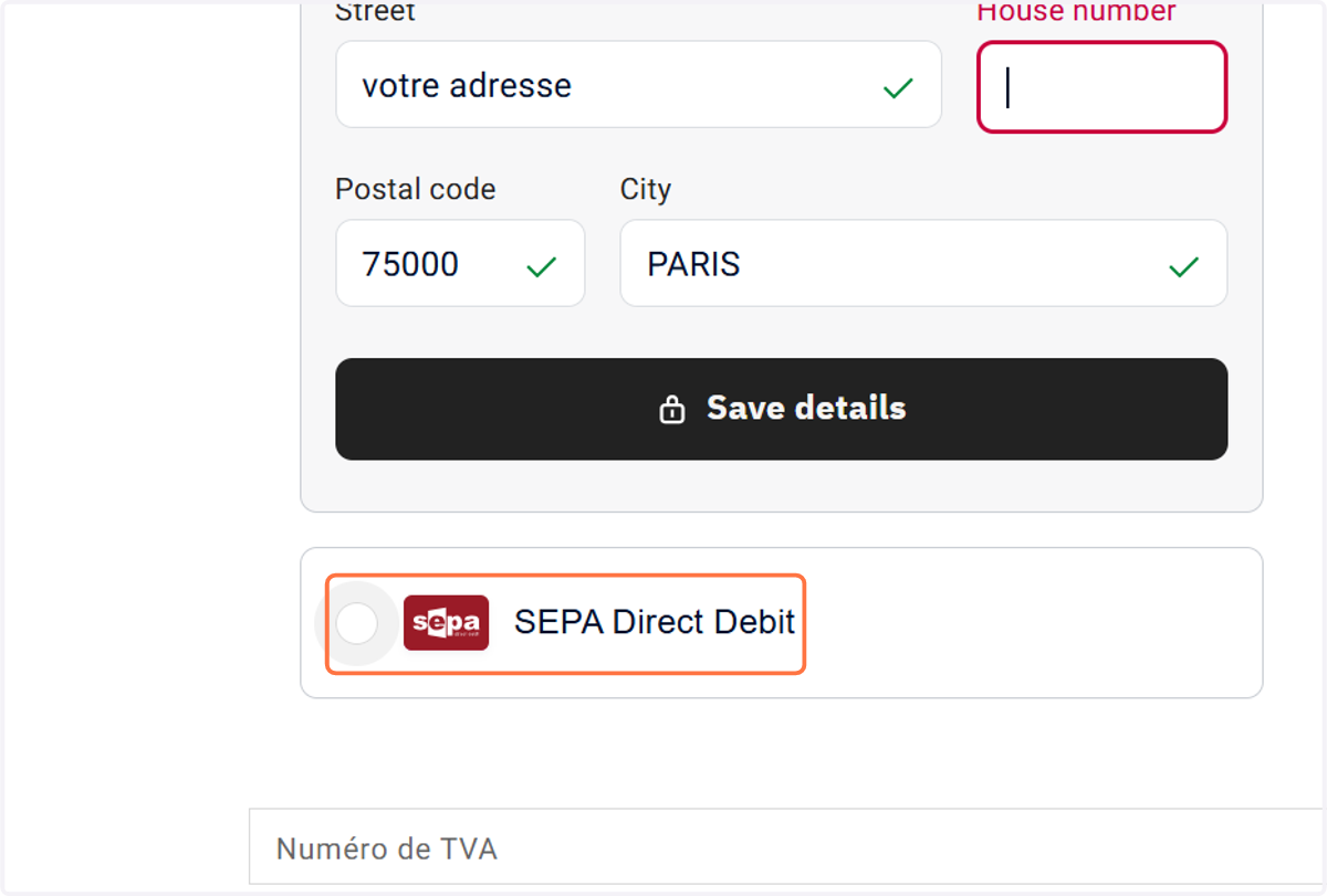 Cochez "SEPA Direct Debit"
