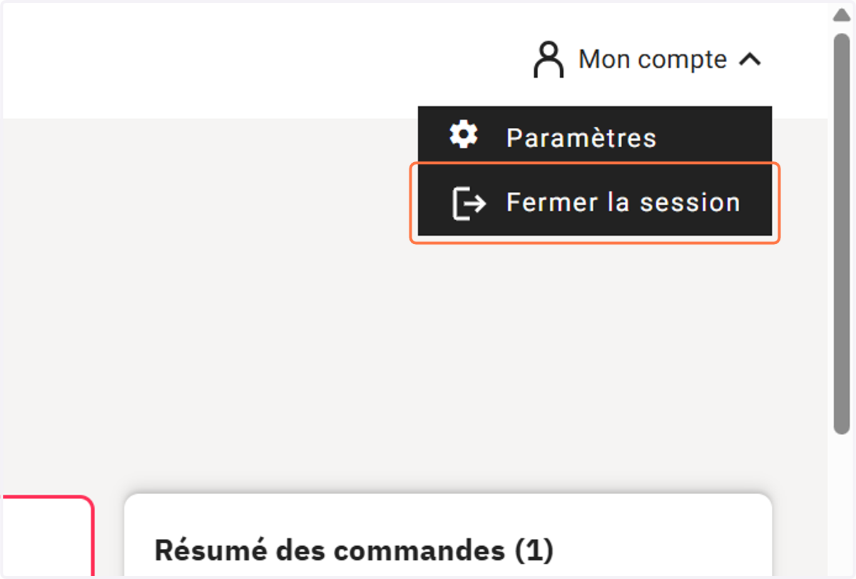 Si vous êtes déjà connecté, cliquez sur "Fermer la session"