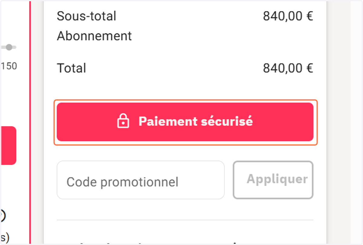 Cliquez sur "Paiement sécurisé"