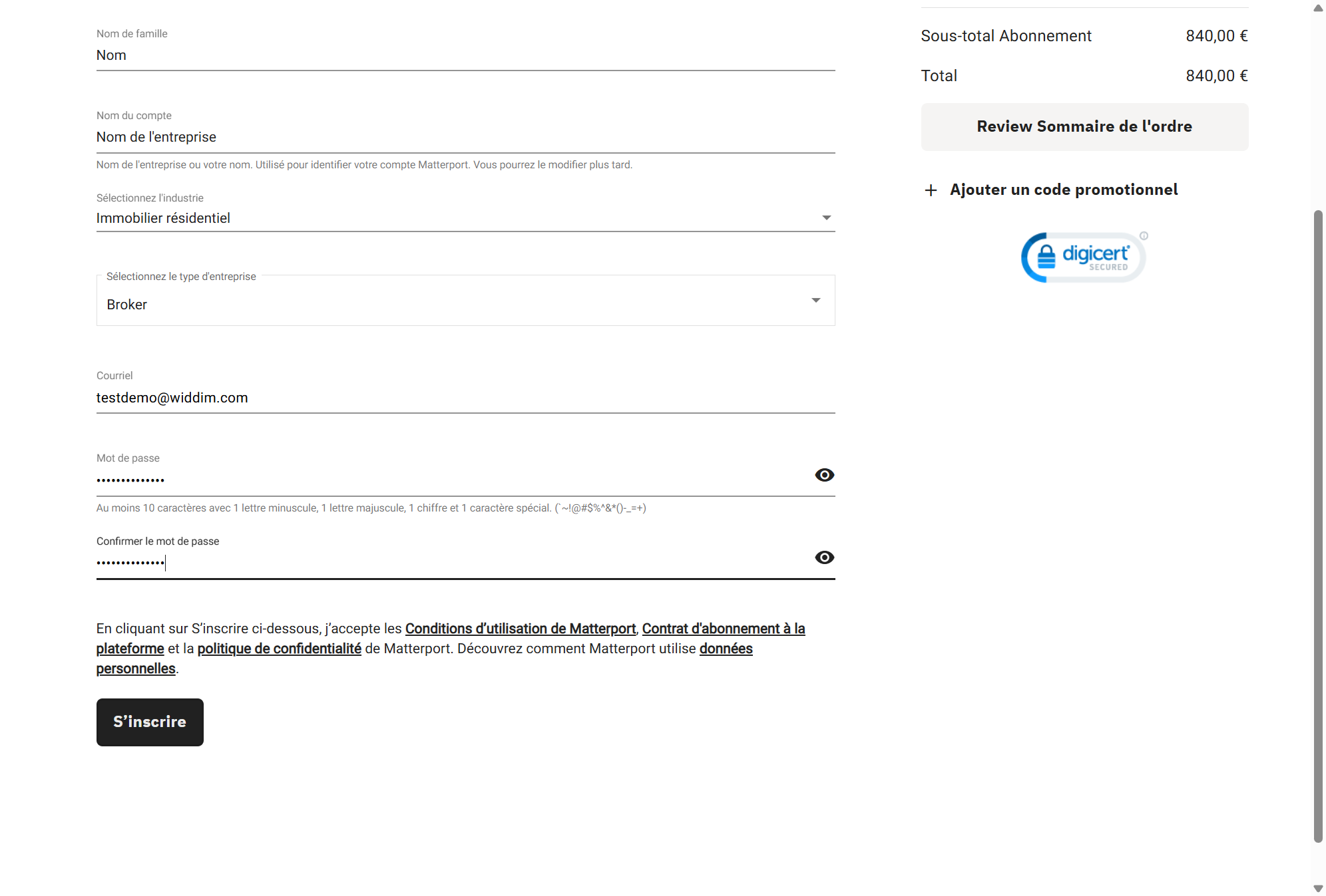 Cliquez sur "S’inscrire"
