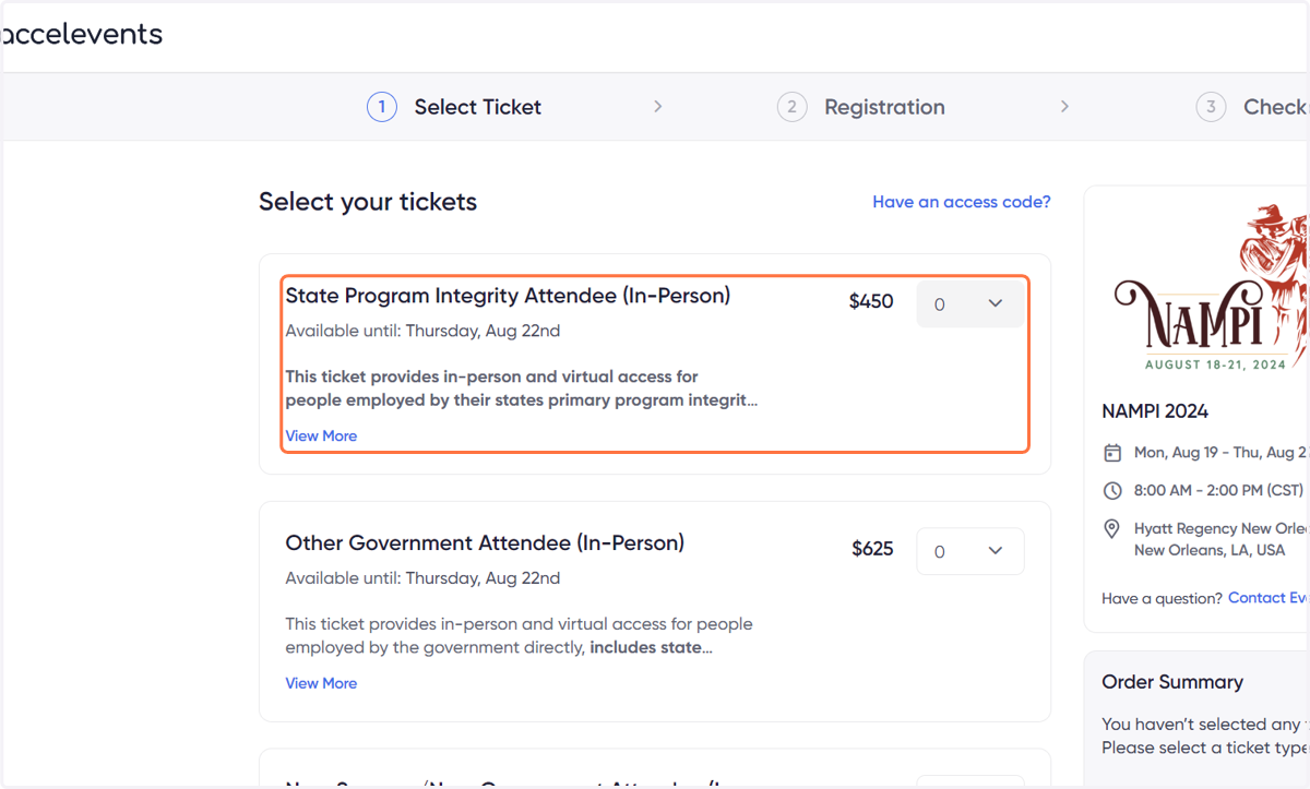 Increase count of applicable ticket type
