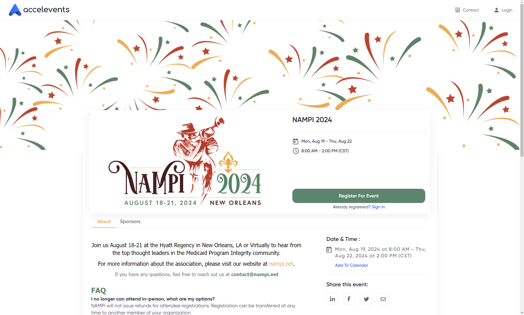Click on Register For Event
