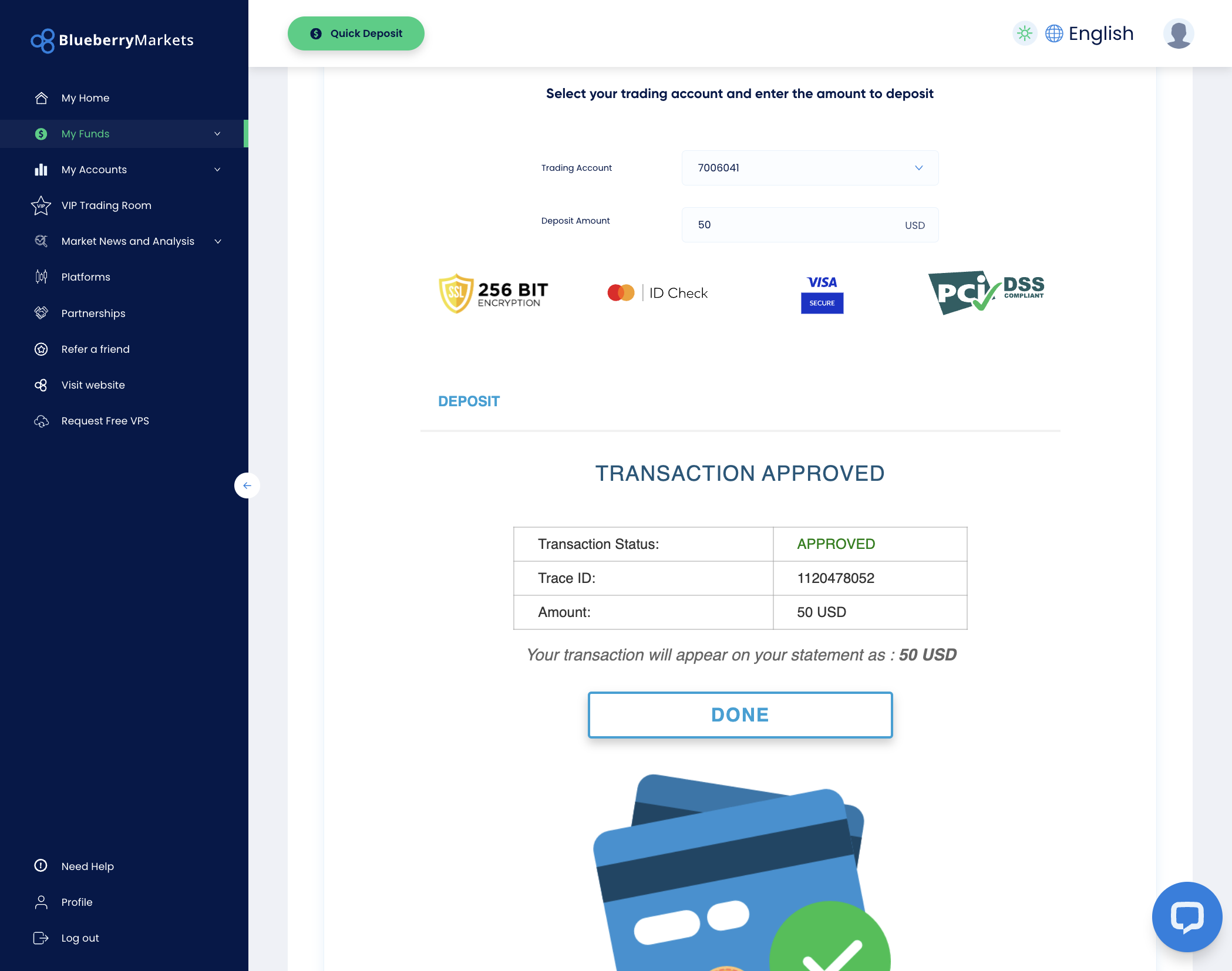 enterprise deposit with debit card