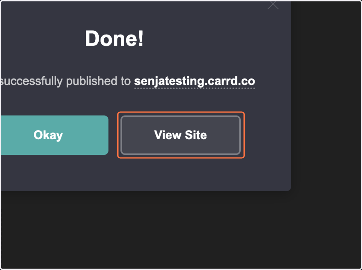 Click on View Site