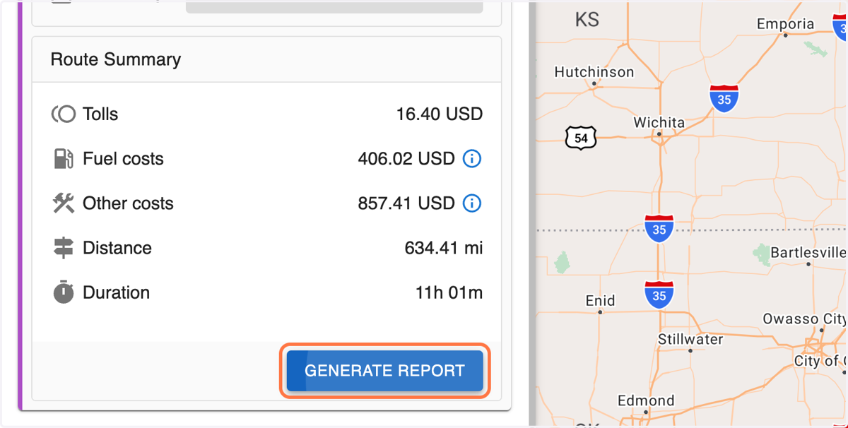 Click on GENERATE REPORT