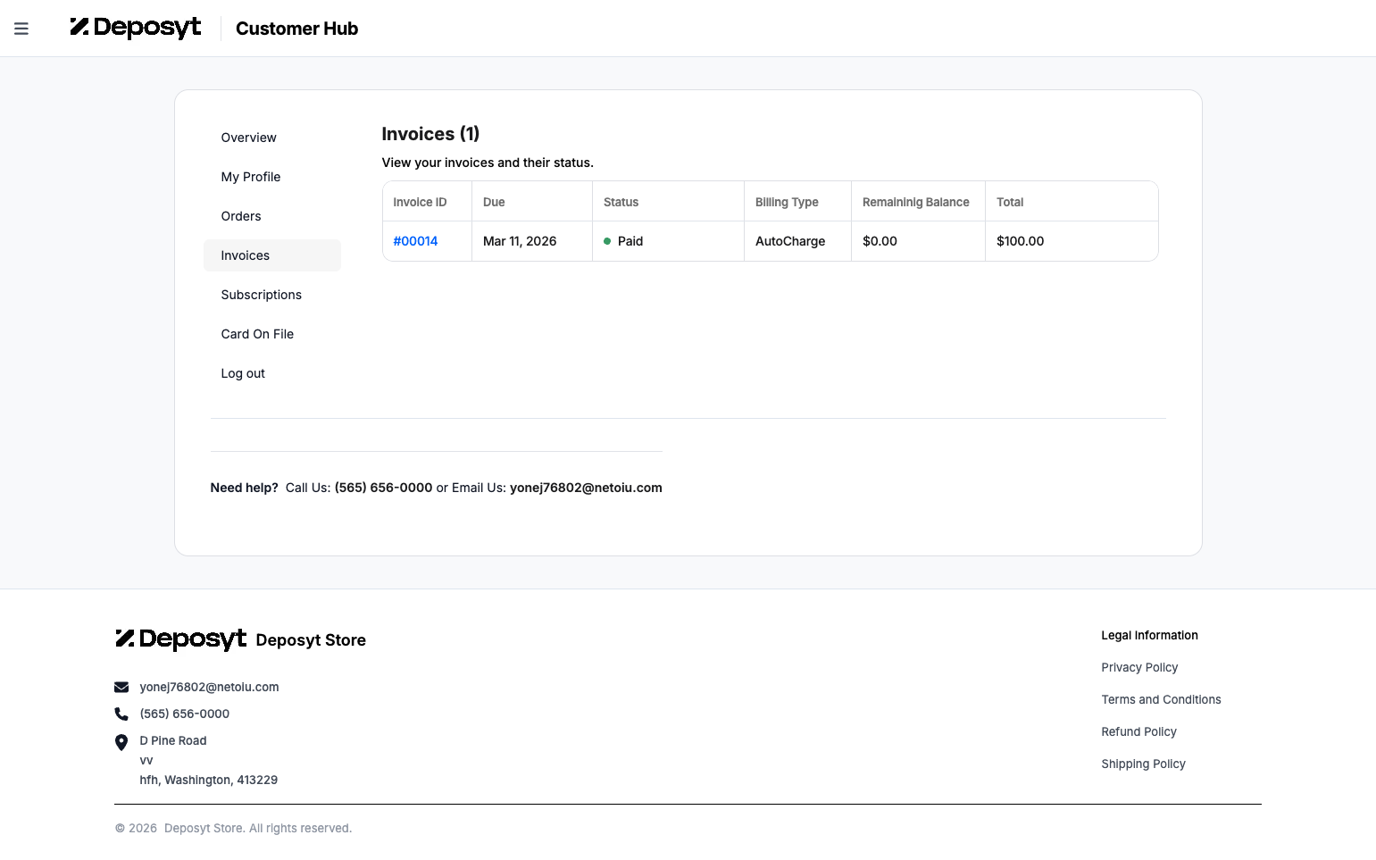 Accessing Invoices in the Customer Hub
