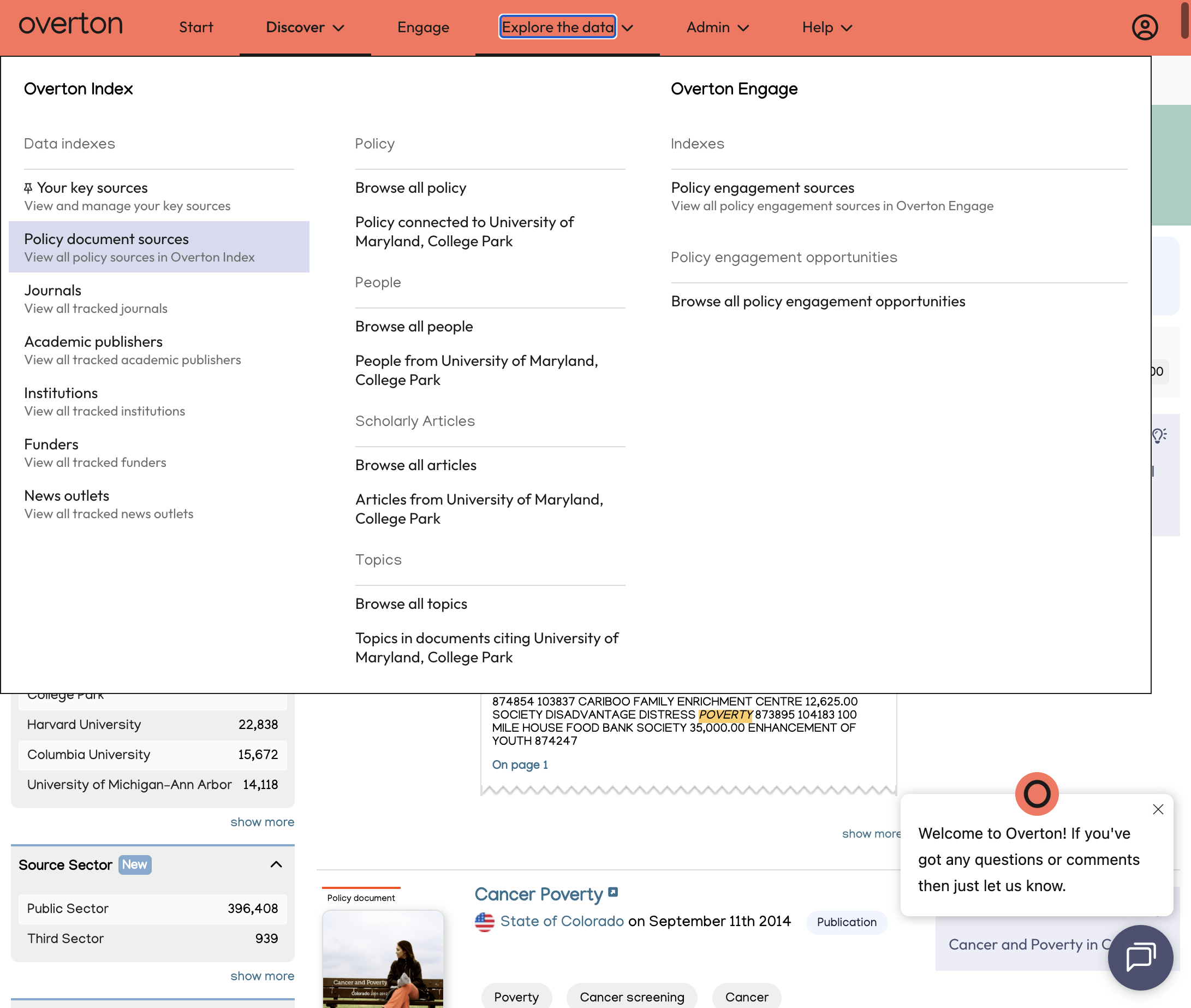 Click on Policy document sources to see a full list of Overton's sources…