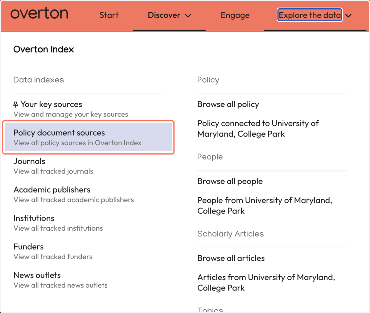 Click on Policy document sources to see a full list of Overton's sources…