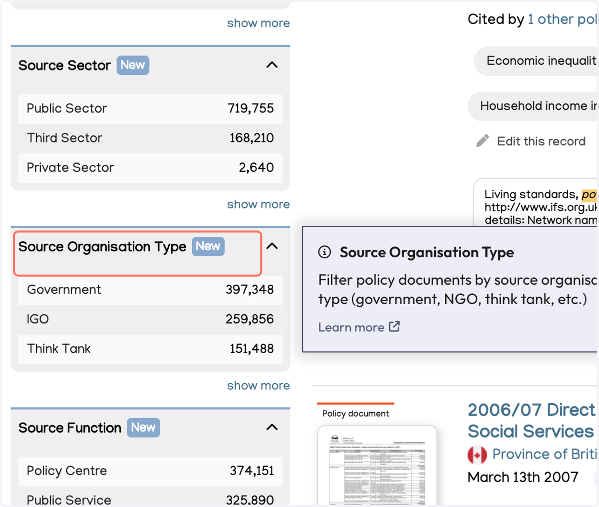 Source Organisation Type…