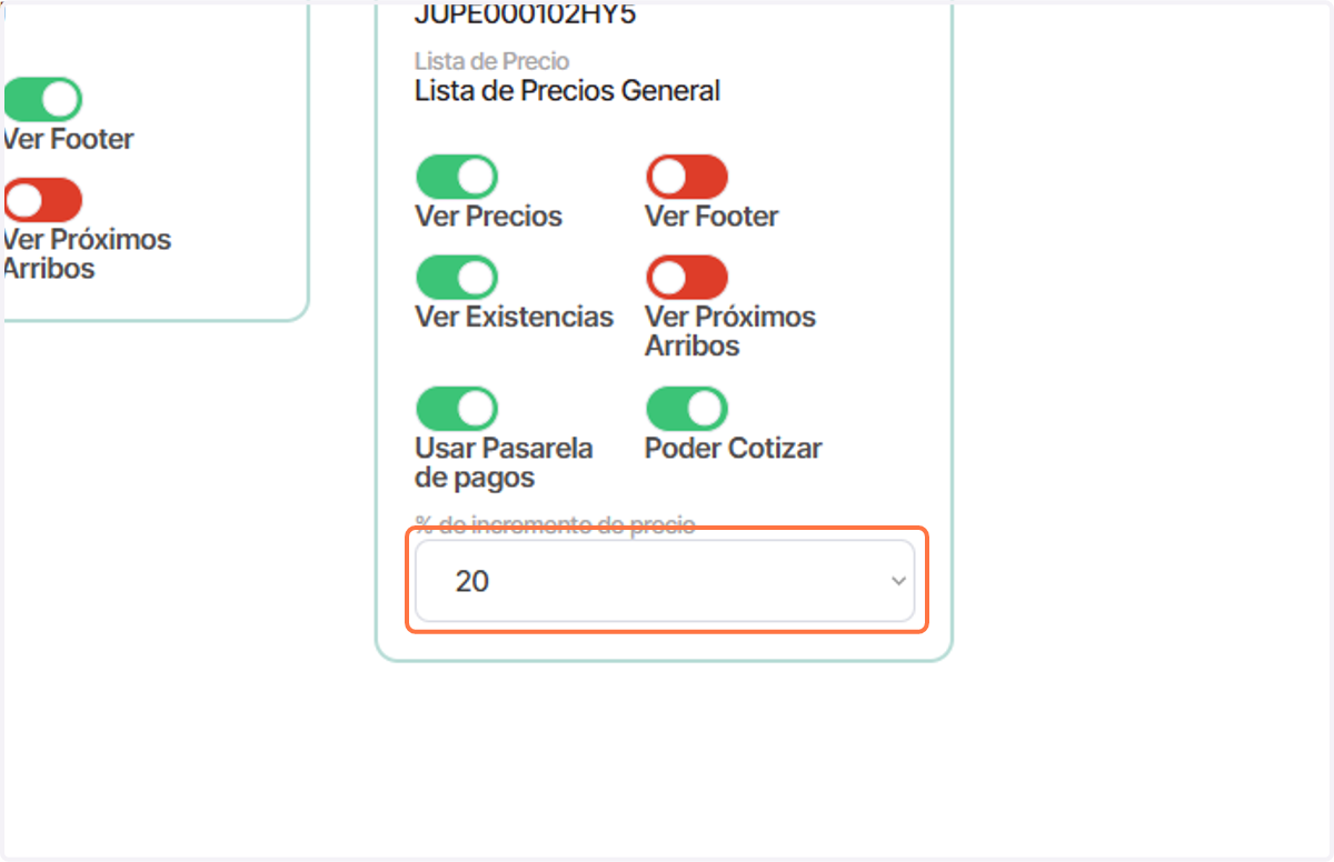 También le puedes agregar la visualización de los precios con incremento