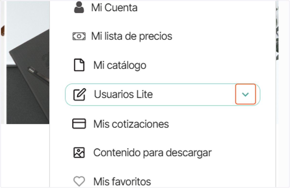 Encontrarás el menú de Usuarios Lite