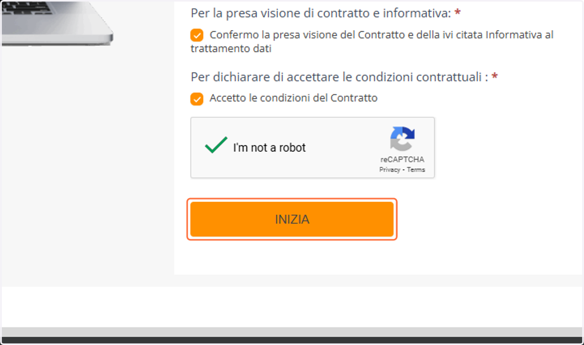 Abilita "INIZIA"