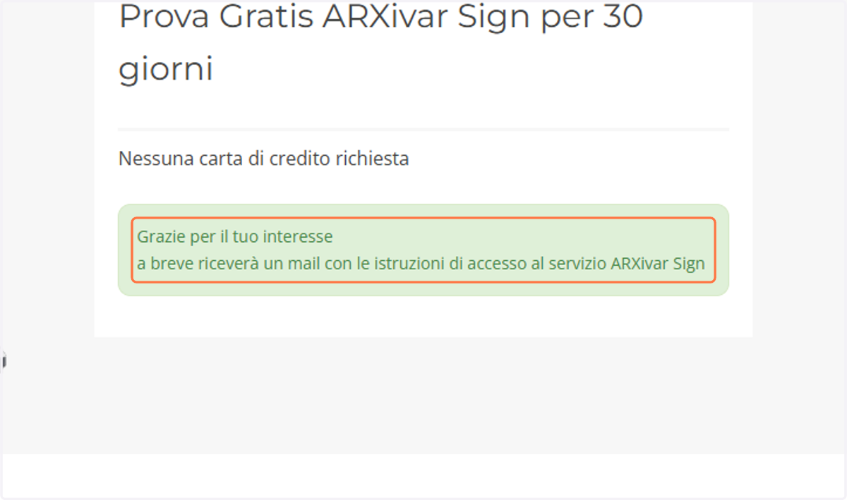 Attendere email di conferma