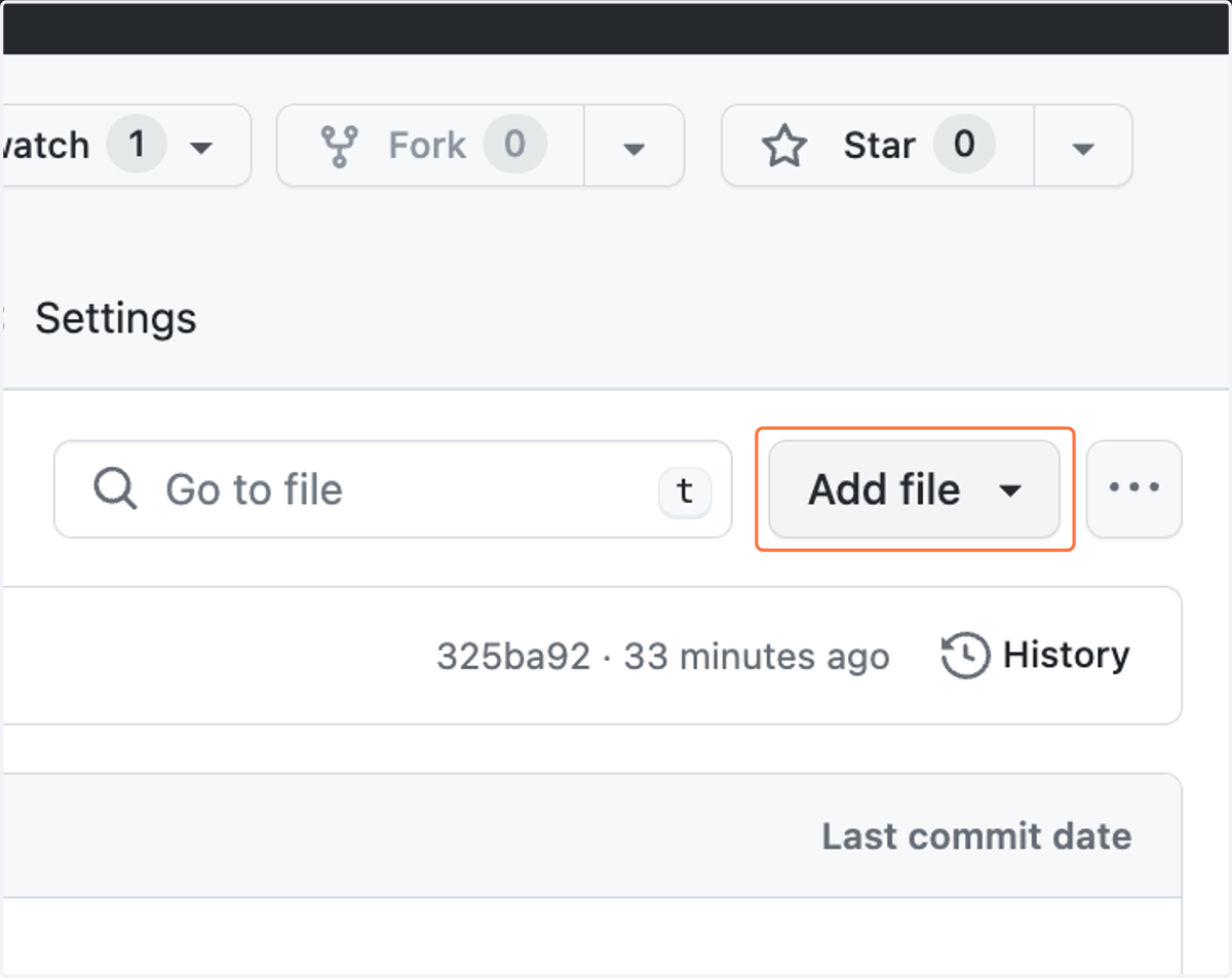 Click on "Add file".