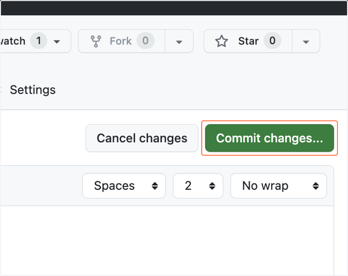 Click on "Commit changes...".