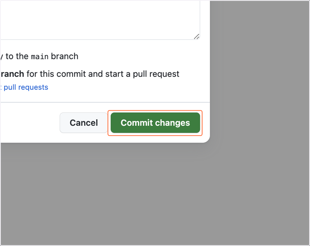 Click on "Commit changes".