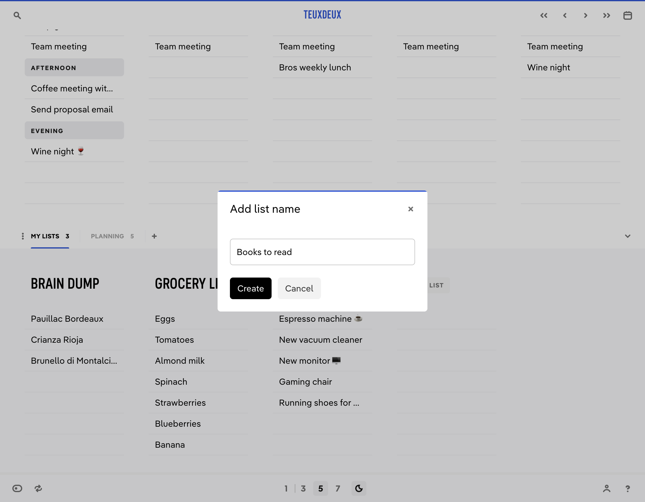 Click on 'Create' to add the list.
