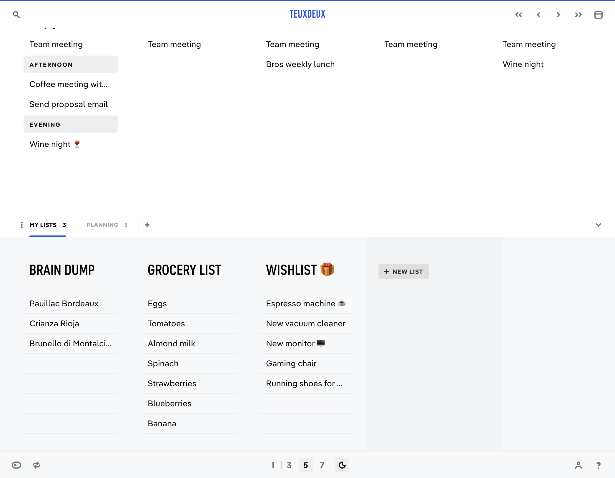 Click + New List