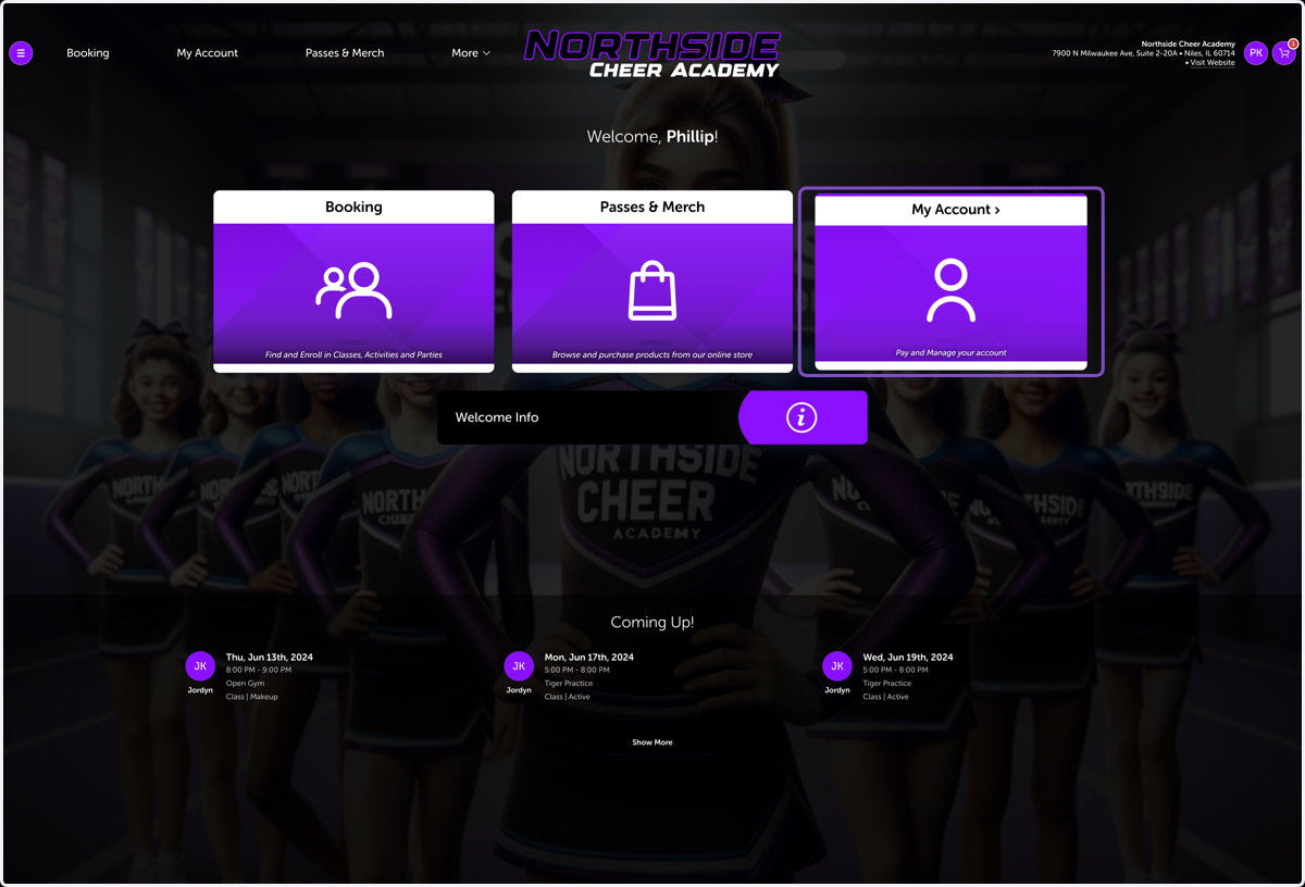 From the Portal Dashboard, Click on My Account… login if you haven't logged in.