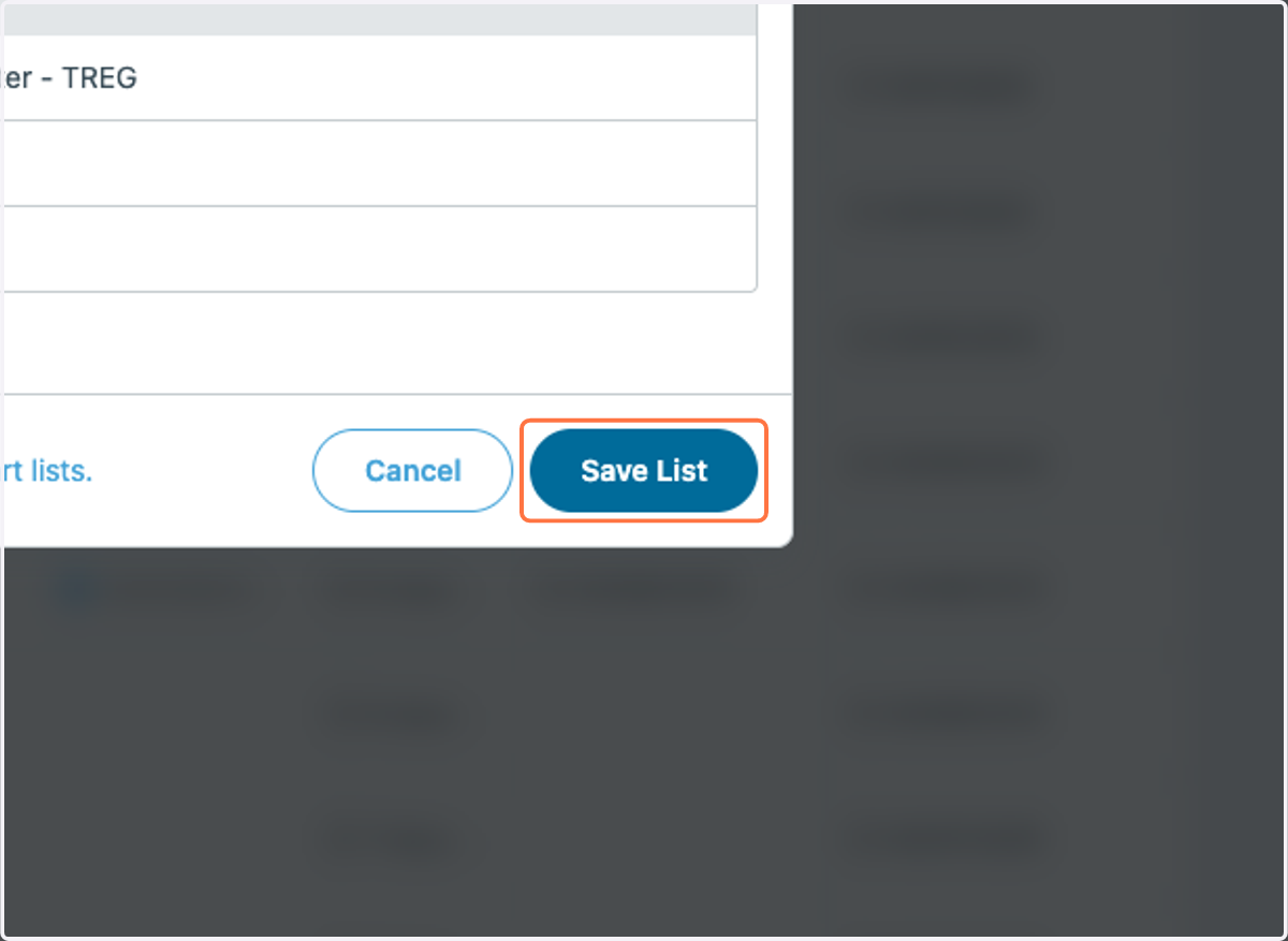 Click on Save List
