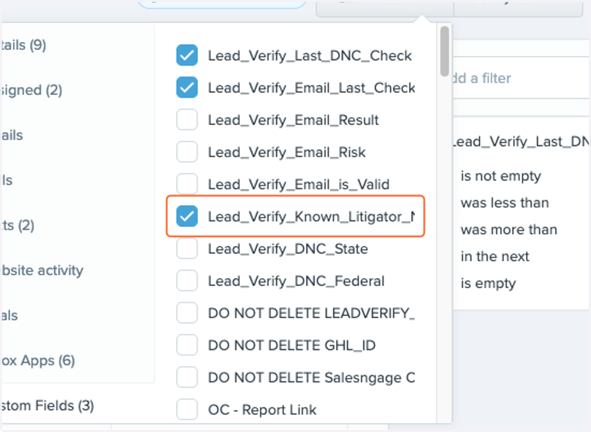 Check Lead_Verify_Known_Litigator_Number